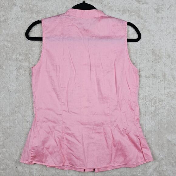VTG Tommy Hilfiger Blouse 8 Pink Coquette Y2K Preppy Academia Tennis Prep 90s - Picture 4 of 6